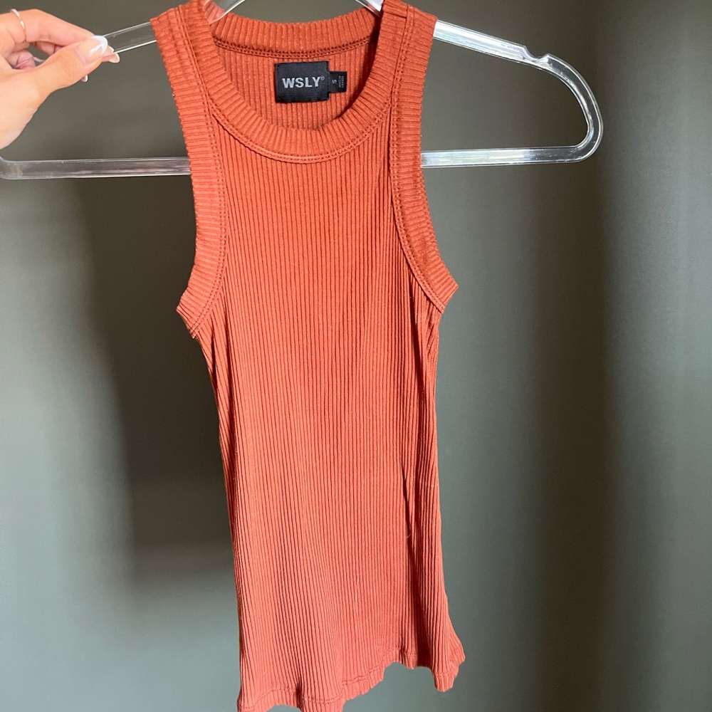 Bandier Wesley Rivington Ribbed Tank size s, copper